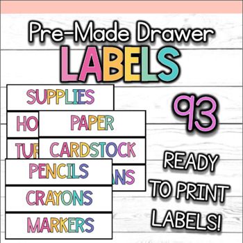 Preview of 10 Drawer Rolling Cart Labels/ 3 Drawer Labels