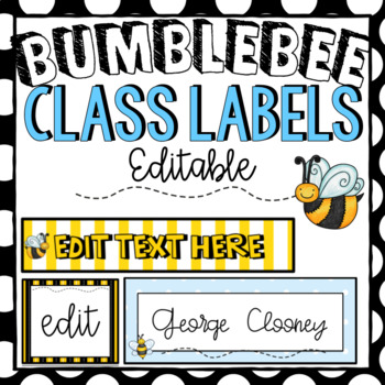 Preview of Editable Labels | Sterilite Drawers | Bumblebee Class Theme Decor