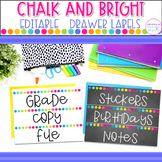 Sterilite Drawer Labels - Chalkboard Brights Classroom Dec