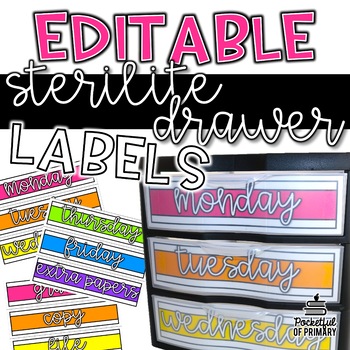 Preview of Sterilite Drawer Labels | EDITABLE