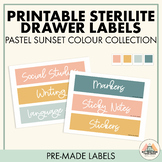 Sterilite Drawer Labels (Pastel Sunset Color Collection)