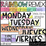 Sterilite Drawer Labels // Rainbow Remix 90's retro classr