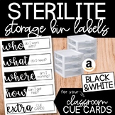 Sterilite Storage Bin Labels: B+W Class Expectation Cue Cards