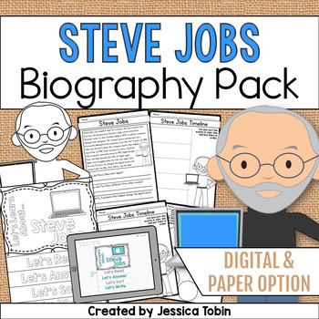 Preview of Steve Jobs Biography Pack - Digital Biography Activity in Google Slides