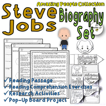 Preview of Steve Jobs Biography Research Project Integrated Study Sub Plan 4th 5th 6th