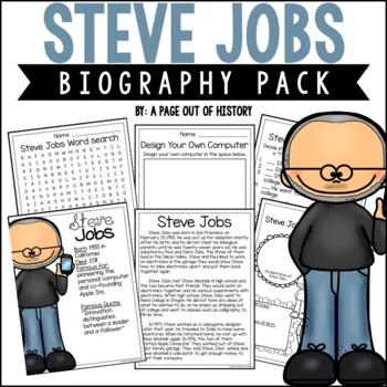 Preview of Steve Jobs Biography Unit Pack Research Project Famous Inventors