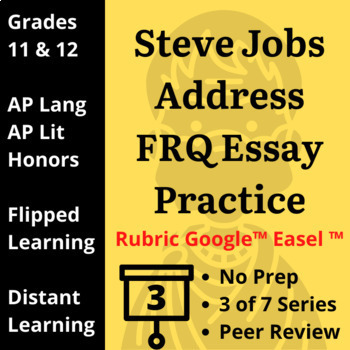 Preview of Steve Jobs Commencement Speech AP Collaborative Rhetorical Essay Google Easel