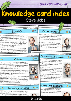 Preview of Steve Jobs - Knowledge card index - Famous personalities (English)