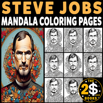 Preview of Steve Jobs Mandala Coloring Book – 10 Pages