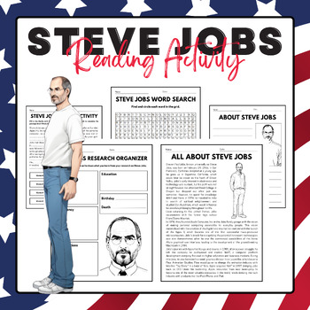 Preview of Steve Jobs - Reading Activity Pack | Arab American Heritage Month Activities