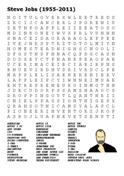 steve jobs word search by stevens social studies tpt