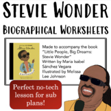 Stevie Wonder Biographical Worksheets for Sub Plans or Bla