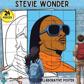 Preview of Stevie Wonder Collaborative Poster Black History Mural Project Bulletin Board