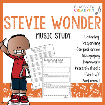 Preview of Stevie Wonder Music Study: Activities and Worksheets