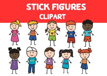 Preview of Stick Children Clip art