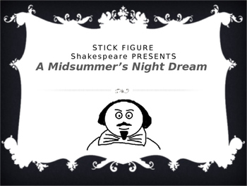 Preview of Stick Figure A Midsummer's Night Dream - Shakespeare Summary PowerPoint