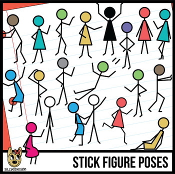 Cartoon set of stick figure man. Vector emotions and poses. Stock Vector |  Adobe Stock