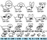 Stick Figure Pets Clipart Clip Art, Stick Family Pets and Animals