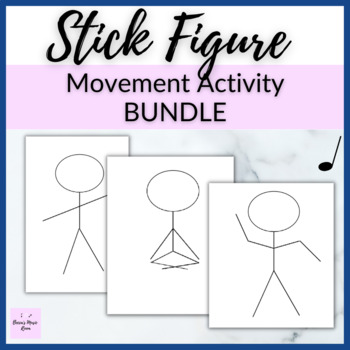 Preview of Stick Figure Statue Posters BUNDLE for Movement Activities in Music