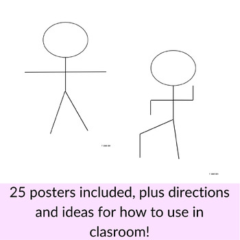 Stick Figure Statue Posters Deck 1 For Movement Activities In Music