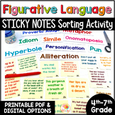 Figurative Language Sort with Sticky Notes: Over 200 Sorti