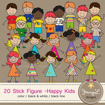 boy stick kids clip art