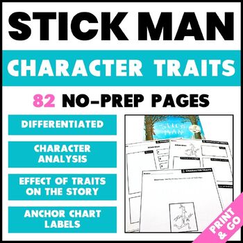 Preview of Stick Man Activities - Character Traits Activities - Trait Anchor Chart Labels