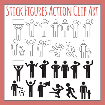 Stick Men / Paper People Action / Verb Figures Clip Art ...