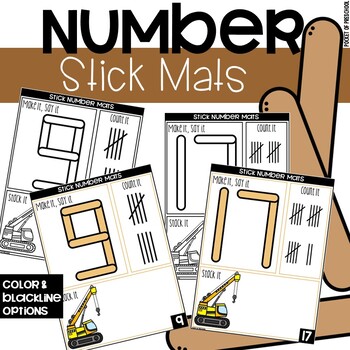 Preview of Stick Number Mats - Fine Motor Fun!