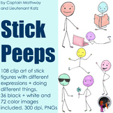 Stick Peeps Hand Drawn Clip Art