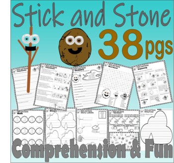 Preview of Stick and Stone Read Aloud Book Study Companion Reading Comprehension Worksheets