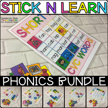 Preview of 50 Phonics Games for Literacy Centers - CVC CVCE CVCC Blends, Digraphs, Bossy R