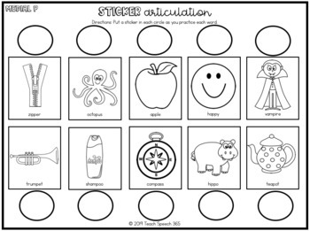 Sticker Articulation and Language by Teach Speech 365 | TpT
