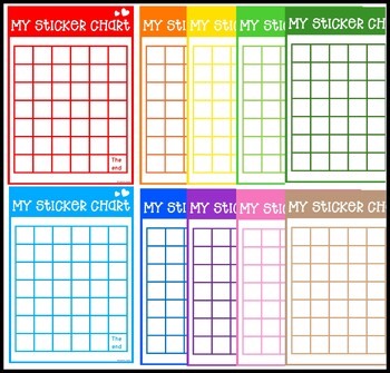 Preview of FREE Rainbow Sticker Charts!