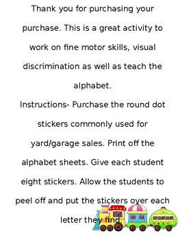 Preview of Sticker Dot Alphabet