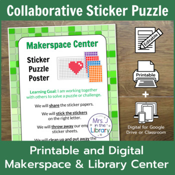 Preview of Sticker Puzzle Library Center for StickTogether® Poster
