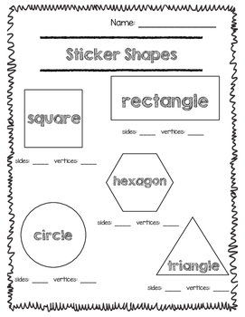 Sticker Shapes: Sides and Vertices by The Curious Classroom | TpT
