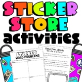 Sticker Store Activities | Writing and Math Printables for