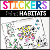 Sticker Worksheets: Animal Habitats with Fine Motor Skills