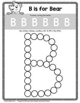 Sticker Worksheets: Fine Motor Alphabet with Stickers by Preschool Mom