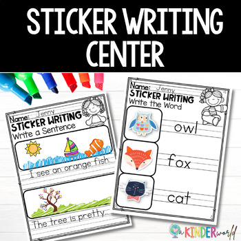 Preview of Sticker Writing Center differentiated worksheets