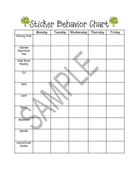 Sticker behavior chart-behavior intervention by Primary Pixie Dust
