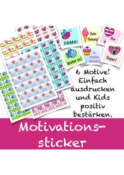 Preview of Sticker zur Motivation, Belohnungssticker, German motivational stickers