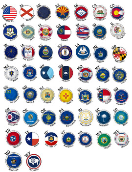 Stickers USA States and capitals by ALE Creativity | TPT