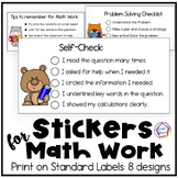 Stickers for Math Work! Print on Labels / Digital