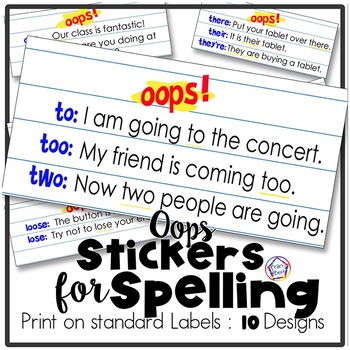 Preview of Stickers for Spelling: Print on Standard Labels / Digital Stickers