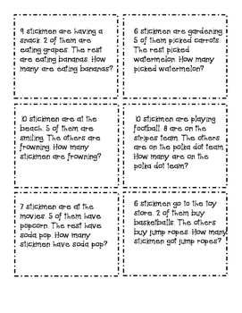Stickmen Small Group Word Problem Practice by Nancy Andrysco | TpT