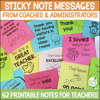 Preview of Sticky Note Messages & Thank You Notes - Instructional Coaches & Administrators