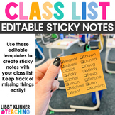 Missing Assignment Organization | Editable Class List Stic