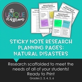 Sticky Note Research Planning Pages: Natural Disasters